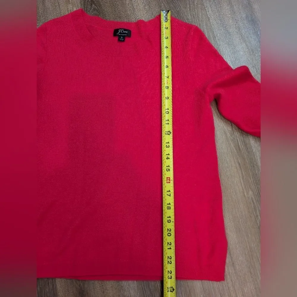 J.Crew Cashmere Slim-Fit Crewneck Neon Pink Sweater Sz S